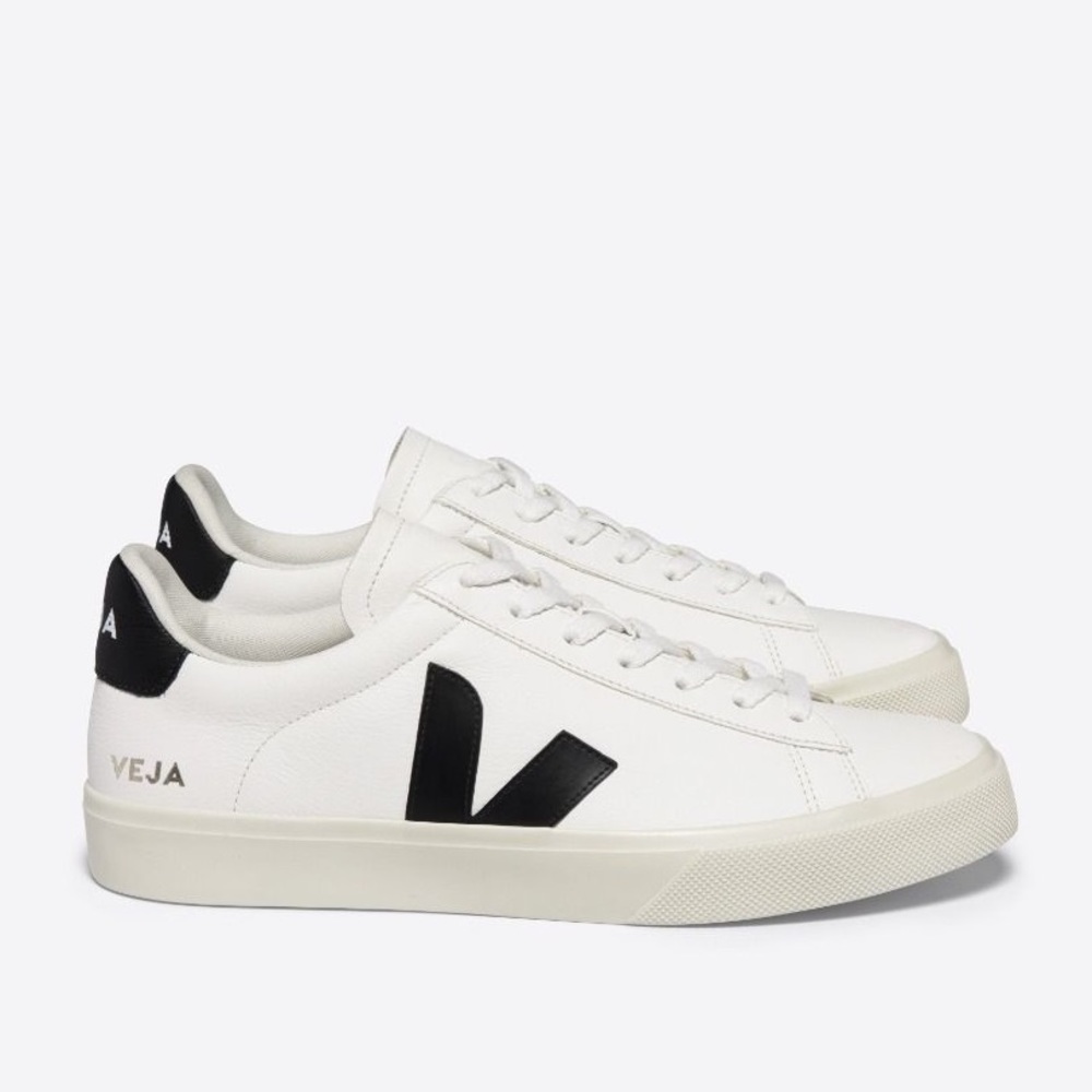 Veja Campo Leather black white sneakers size 9 men’s or 11 women